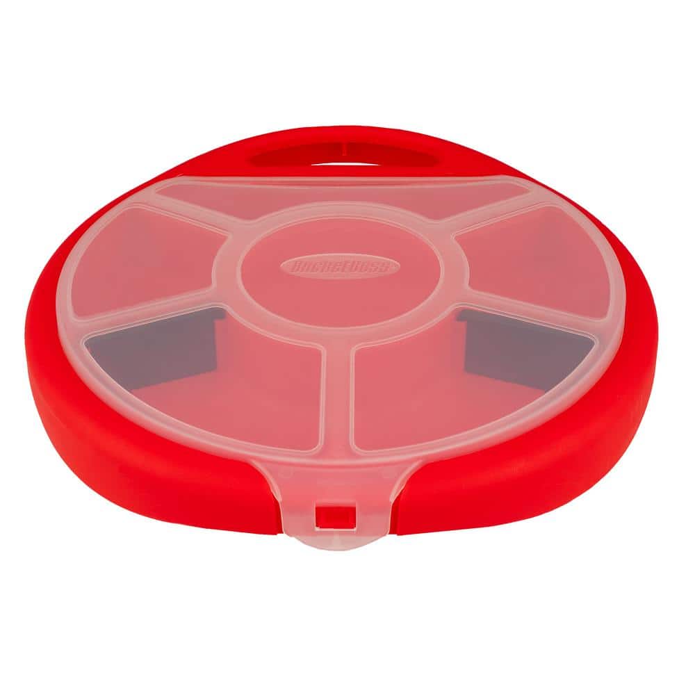 Bucket Boss Red Plastic 6-Compartment Bucket Seat Organizer