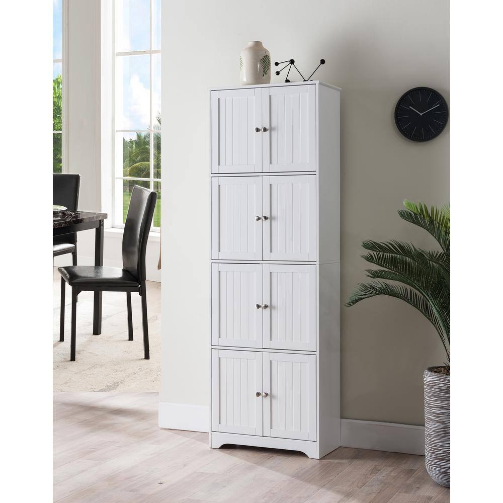 White 68" Tall Office Cabinet with Adjustable Shelving
