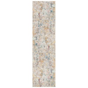 Madison Grey/Gold 2 ft. x 10 ft. Geometric Abstract Runner Rug