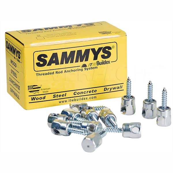 Sammys 1/4 in. x 2 in. Horizontal Rod Anchor Super Screw 3/8 in. Threaded Rod Fitting for Wood (25-Pack)