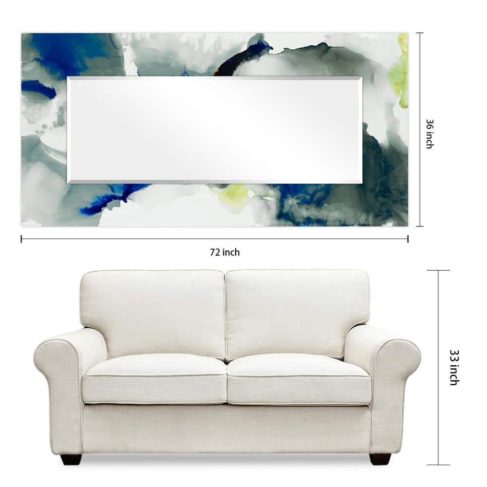 Ephemeral Abstract 72" x 36" Frameless Beveled Vanity Mirror