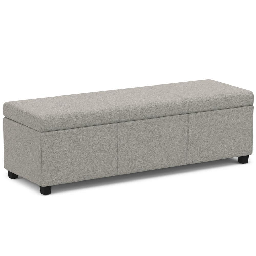 Avalon 54 in. Wide Polyester Linen Fabric Extra Large Storage Ottoman Bench in Cloud Grey price history on PriceWatchPro