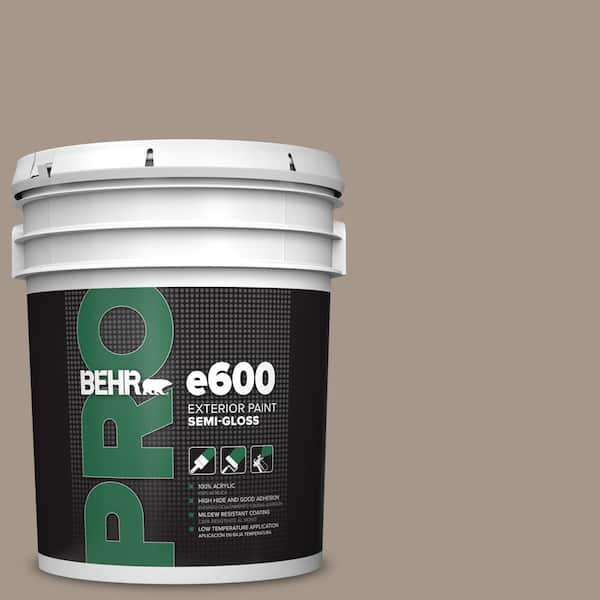 BEHR PRO 5 gal. #PPU5-07 Studio Taupe Semi-Gloss Acrylic Exterior Paint