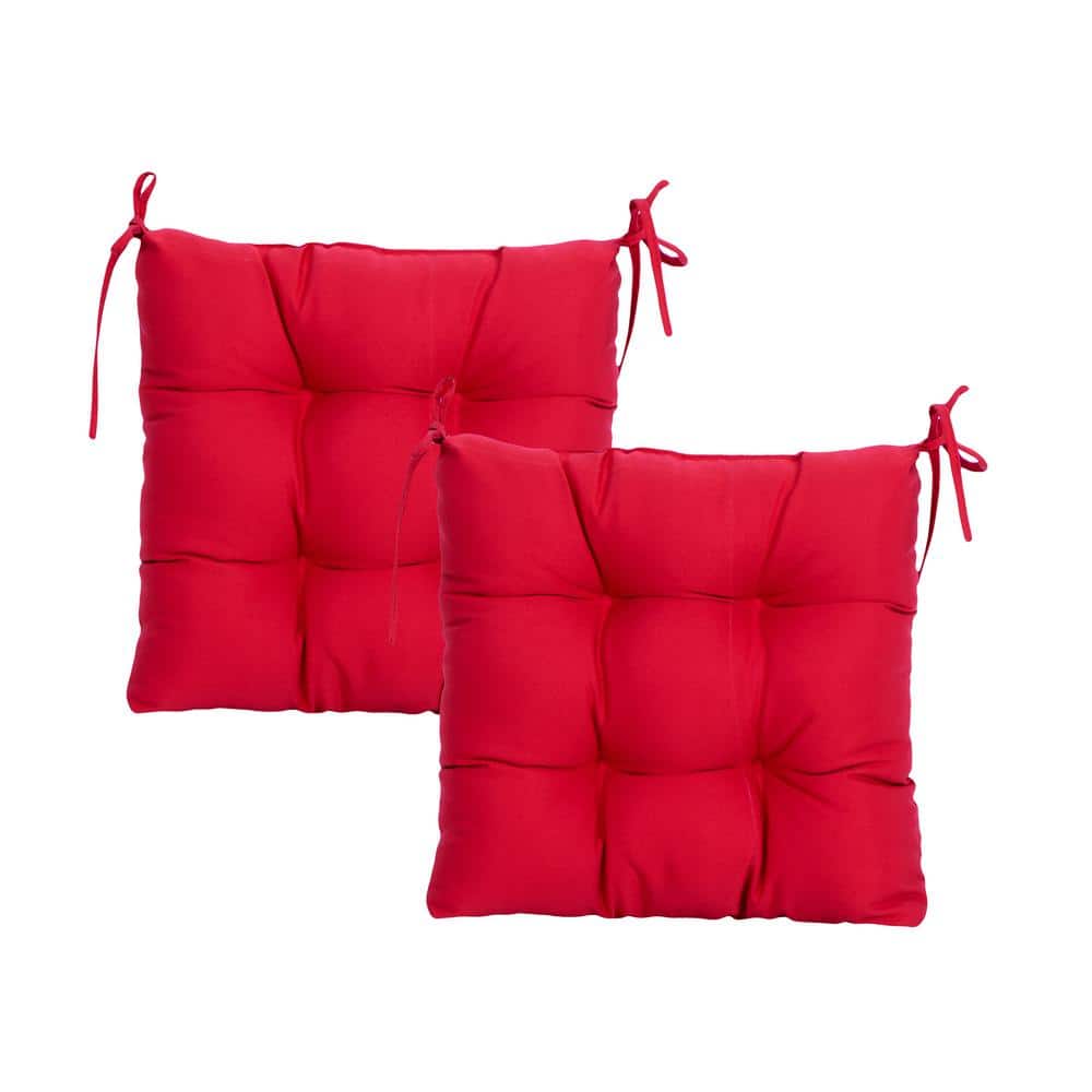 Rave Red Indoor / Outdoor Dining Chair Pads & Patio Chair Cushions Small - APX 15 x 17 / Red