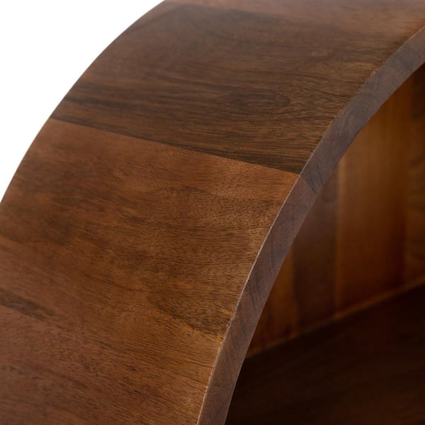 Kate and Laurel Arcott 18 in. W x 26 in. H x 6 in. D Walnut Brown Wood Decorative Wall Shelf 228640