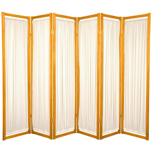 6 ft. Honey 6-Panel Room Divider