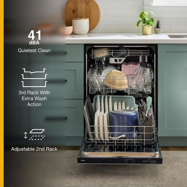 24 in. Built-In Tall Tub 41 dBA Dishwasher in Fingerprint Resistant Stainless Steel with Washing 3rd Rack
