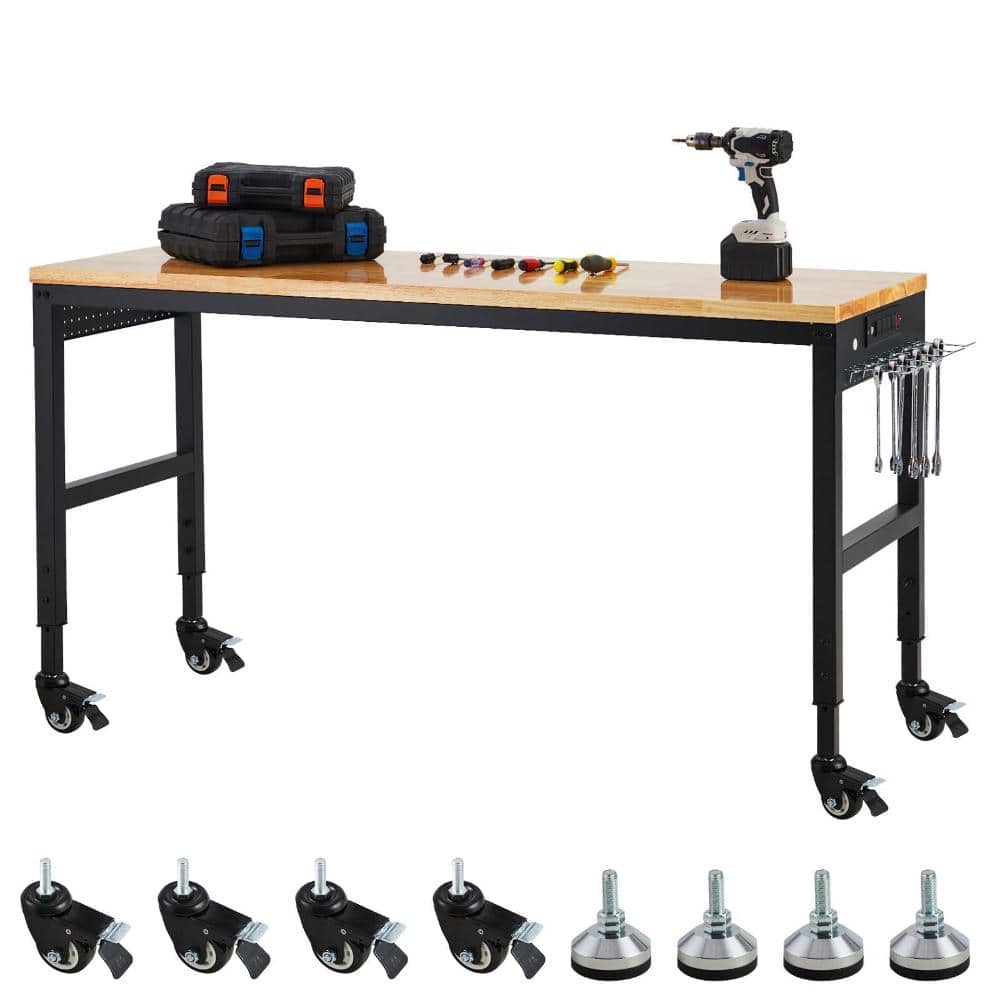 "Adjustable Height Workbench 75""x25"" 2000 lbs Heavy Duty Capacity, Locking Wheels & Power Outlet, Industrial Work Table" price history on PriceWatchPro