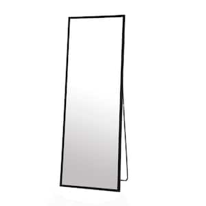 65 in. H x 24 in. W Rectangle Alloy Frame Black Full Length Mirror