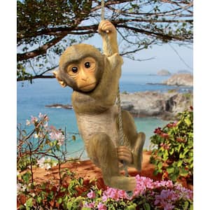 16 in. H Chico the Chimpanzee Hanging Baby Monkey Statue