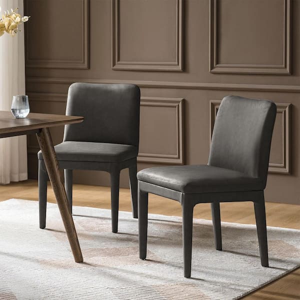 JAYDEN CREATION Perry Charcoal Faux Leather Dining Chair DCWH1487