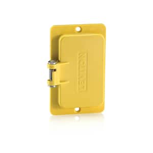 1-Gang Weather-Resistant with Flip-Lip for GFCI Receptacle Coverplate for Temporary Power Portable Outlet Box, Yellow