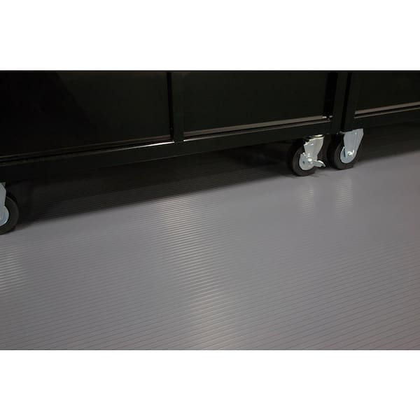 Rib 8.5 ft. x 24 ft. Slate Grey Vinyl Garage Flooring Cover and Protector
