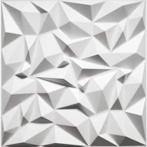 Falkirk Ross 2/25 in. x 19.7 in. x 19.7 in. White PVC Diamond 3D Decorative Wall Panel 10-Pack