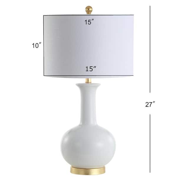Jonathan Y Brussels 27 Ceramic/Metal LED Table Lamp - White