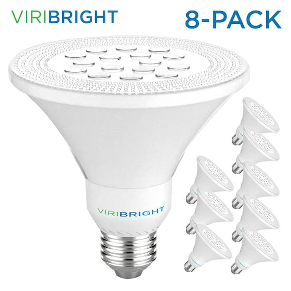 Viribright 75-Watt Equivalent PAR30 Dimmable Short Neck Indoor LED Flood Light Bulb 800 Lumens Cool White (8-Pack)