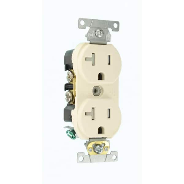 20 Amp 125 V Tamper Resistant Duplex Outlet/Receptacle, Light Almond (1-Pack) TBR20-T