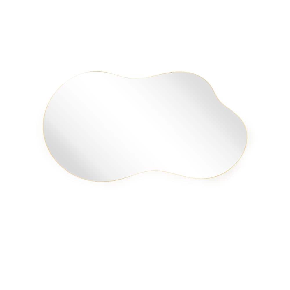36 in. W x 24 in. H Irregular Wall Iron Framed, Bathroom Vanity Mirror, in Gold, for Bedroom, Living Room price history on PriceWatchPro