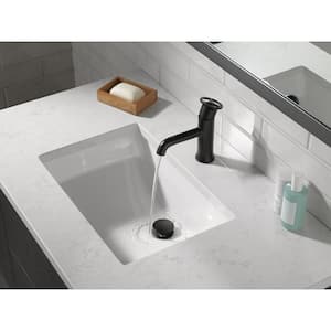 Trinsic Single Handle Single Hole Bathroom Faucet with Metal Pop-Up Assembly in Matte Black