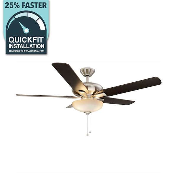 Holly Springs 52 in. LED Indoor Brushed Nickel Ceiling Fan with Light Kit
