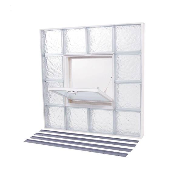 TAFCO WINDOWS 31.625 in. x 31.625 in. NailUp2 Ice Pattern Glass Block Window
