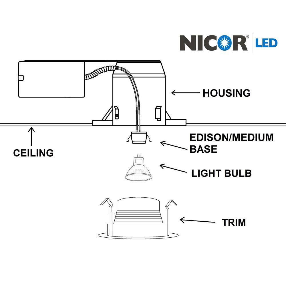 5'' White Aluminum Recessed Baffle Trim Light