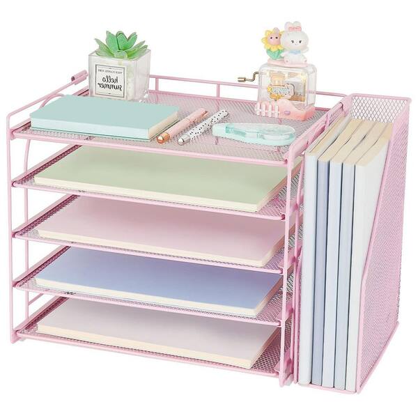 Acrylic Paper Tray 4 Tier Stackable Paper Trays - Transparent Desk File Organizer For Office Documents And Mail Paper Organizers