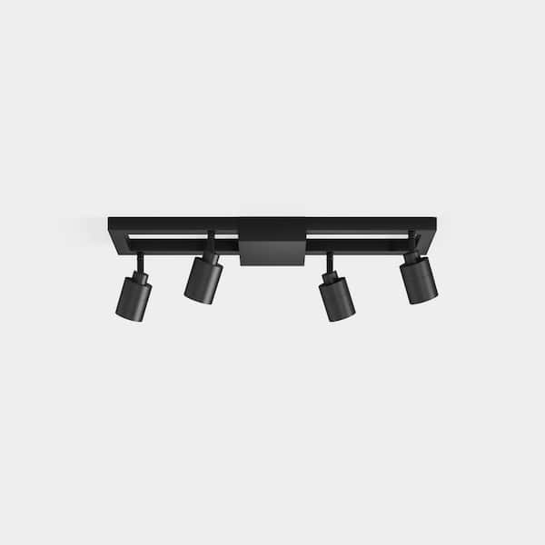 Vidalite Shura Black 4-Light Square Ceiling Light with Rotatable