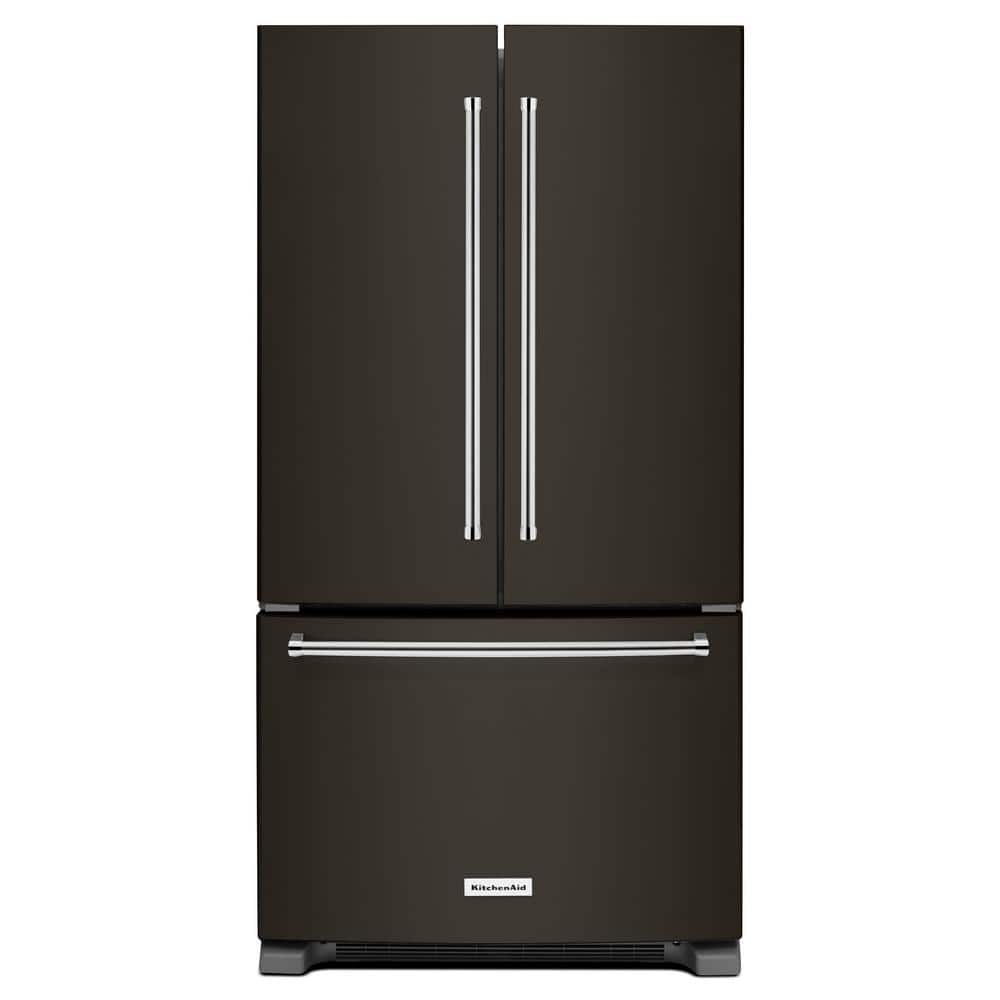 KitchenAid 20 cu. ft. French Door Refrigerator in PrintShield Black Stainless, Counter Depth, Black Stainless with PrintShield Finish