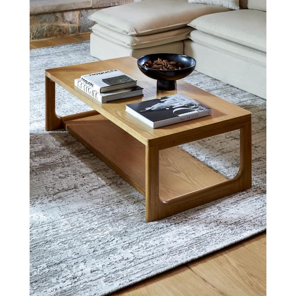 Livabliss Arnold 16 in. Light Brown Rectangle 16 in H x24 in L, Wood Coffee Table