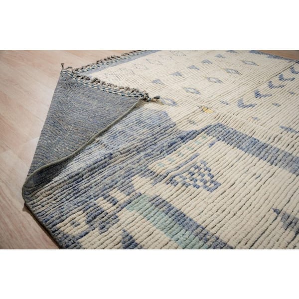 Colorful Hand-Knotted Wool Marrakech Rug : Multicolored Contemporary Handspun Area Rug for Modern Ho, Area Rug