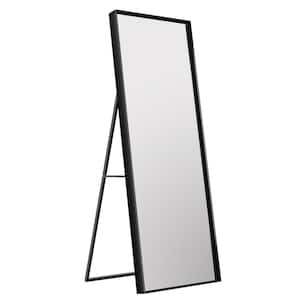 65 in. H x 22 in. W Rectangle Framed Matte Black Aluminum Alloy Metal Full Length Mirror Bathroom Vanity Mirror