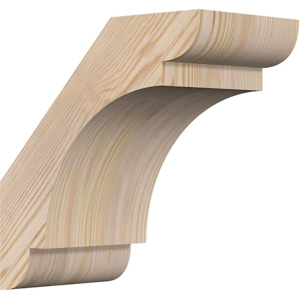 Ekena Millwork 5 1/2"W x 10"D x 10"H Olympic Smooth Knee Brace, Douglas Fir