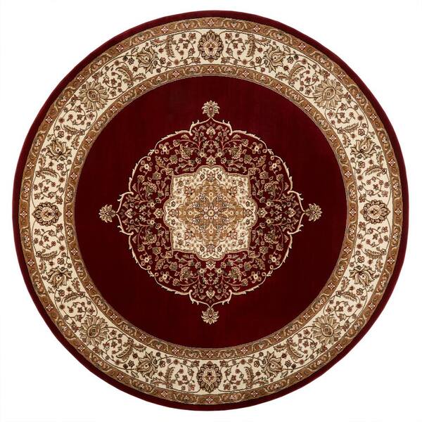 Home Dynamix Bazaar Emy Red Ivory 5 Ft, Rugs Round 5×5