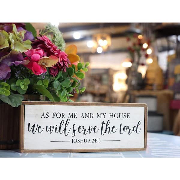 Paris Loft As for Me and My House We Will Serve The Lord Wood Rustic Wall Sign