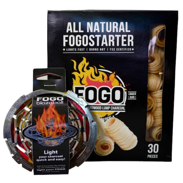 FOGO Charcoal Firestarters and Blazaball Fire Starter Combo Kit