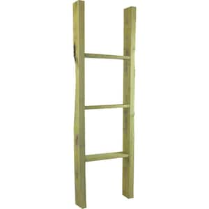 15 in. x 48 in. x 3 1/2 in. Barnwood Decor Collection Restoration Green Vintage Farmhouse 3-Rung Ladder