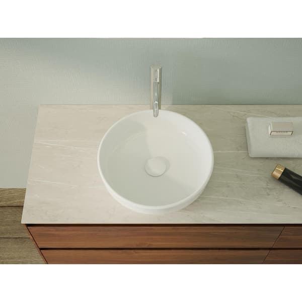Glacier Bay 15.7 in. Ceramic Round Vessel Bathroom Sink in White LW1818 The Home Depot