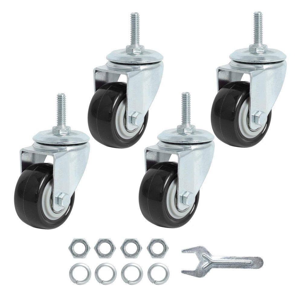 4-Pack Black 2 in. Swivel Caster Wheels Polyurethane Steel Heavy Duty Anti-wear Smooth Rolling Load Capacity 600 lbs. price history on PriceWatchPro