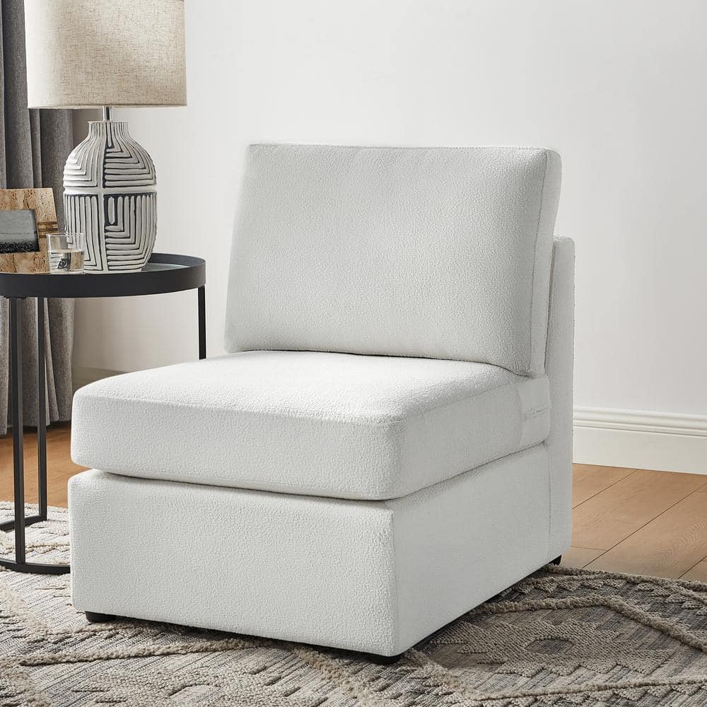 Chandler Ivory Polyester Performance Fabric Slipper Chair