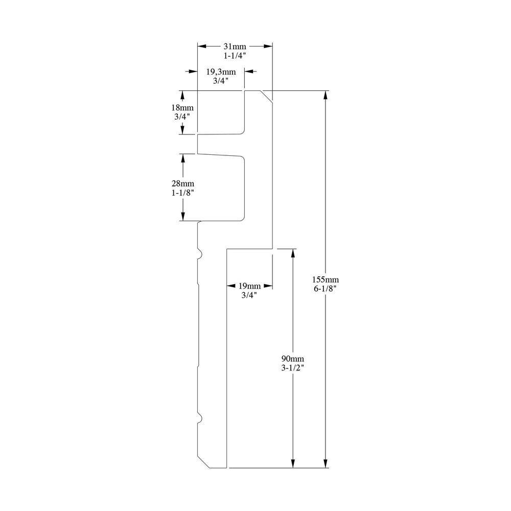 Primed White High Density Polyurethane Crown Moulding 78"