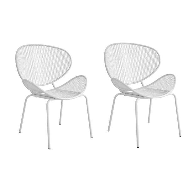 white metal mesh chair