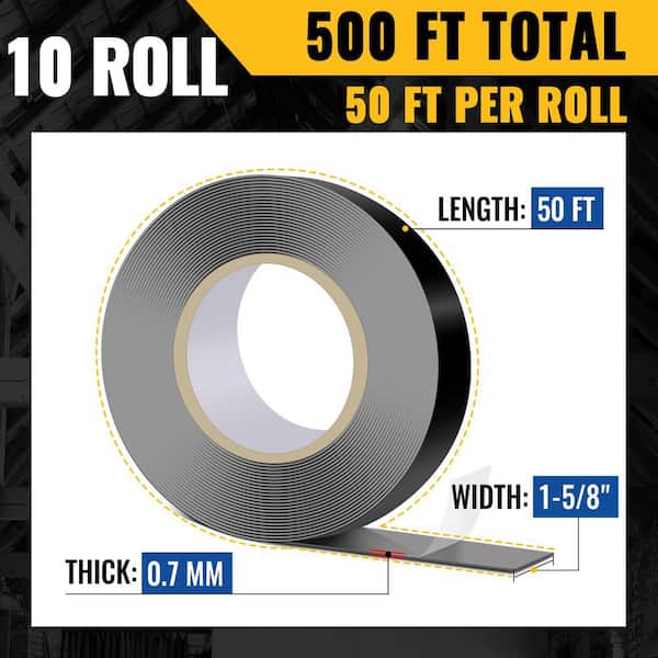 Angel Sar 1-5/8 in. x 50 ft. Deck Joist Butyl Tape, Weather-Resistant Deck Flashing for Wood Decks Beams Roof (10-Pack)