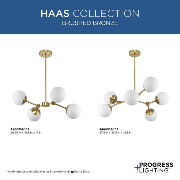 Progress Lighting Haas 6-Light Brushed Bronze Mid-century Chandelier