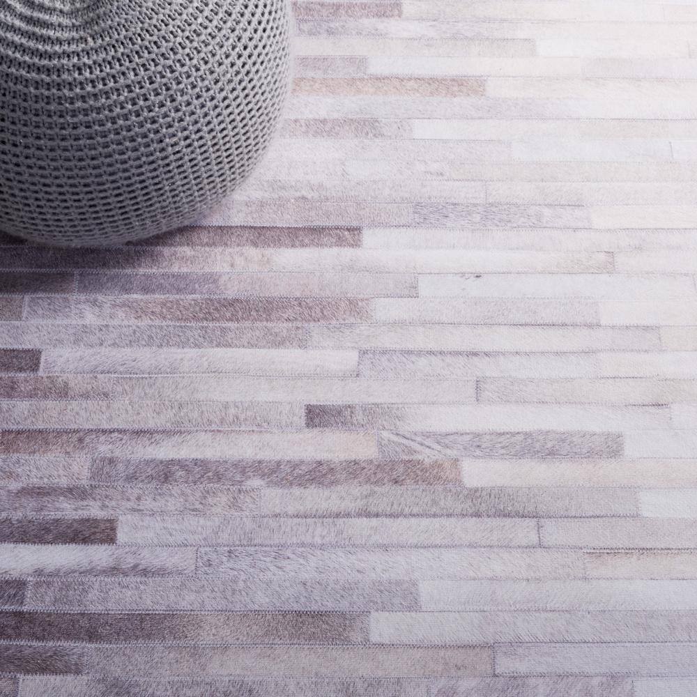 Gray and Ivory Faux Fur 9' x 12' Non-Slip Area Rug