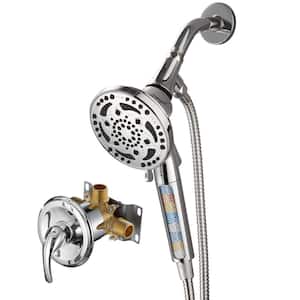 Filtered Single Handle 7-Spray Patterns Shower Faucet 1.8 GPM with Adjustable Stream in Chrome (Valve Included)