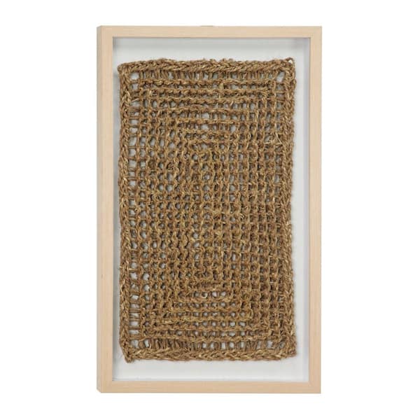 Litton Lane Abstract Braided and Chain Linked Rope and Wood Wall Art