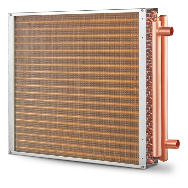 SKYSHALO Heat Exchanger Water to Air, 20 x 20 in. with 3-Row 3/8 in. Copper Ports, 242 Aluminum Fins Heat Exchanger for Outdoor