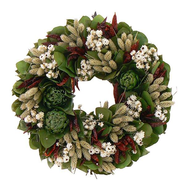 The Christmas Tree Company Zesty Chili and Mixed Herb 16 in. Dried Floral Wreath-DISCONTINUED