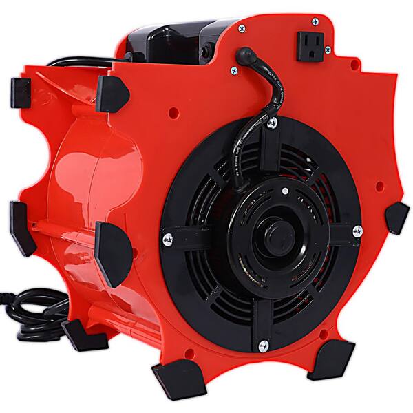 Edendirect 13.4 in. 3-Speeds Heavy-Duty Portable Blower Fan in. Red with 4 Adjustable Angles